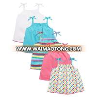 100 cotton knit material Toddler girls vest tops