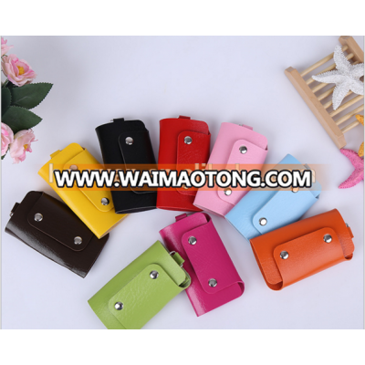 Promotional cheap OEM Logo Mini custom leather key bag