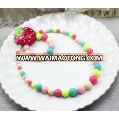 Kids colorful beaded plastic bracelet and necklace set