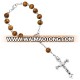 christian cross catholic rosary wooden bead bracelet