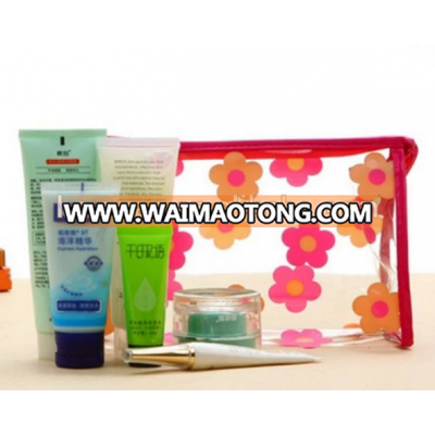 Wholesale Low MOQ Waterproof clear pvc cosmetic bag travel