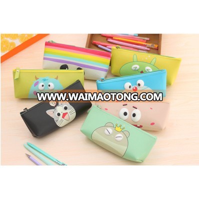 Factory wholesale waterproof cartoon custom PU pencil bag for students