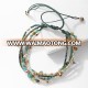 Adjustable Length 5 Multi-layer Bohemian Stone Beads Rope Bracelets Blue Hand pendant Charm Bracelets