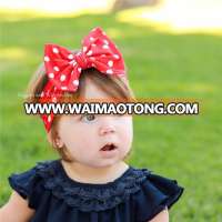 Trendy baby hair accessories polka dots bow cotton headband baby girl