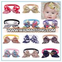 New arrival cotton flower printed bow headband baby headband girls