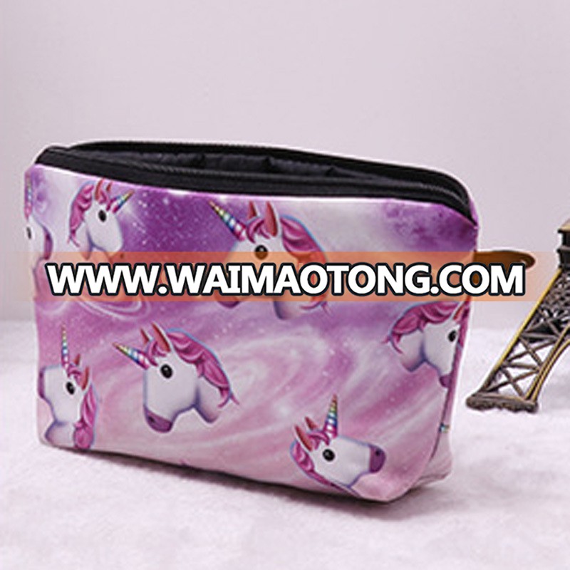 OXGIFT China Supplier Wholesale Amazon ebay Factory price custom clear Flamingos Unicorn pattern canvas cosmetic bag